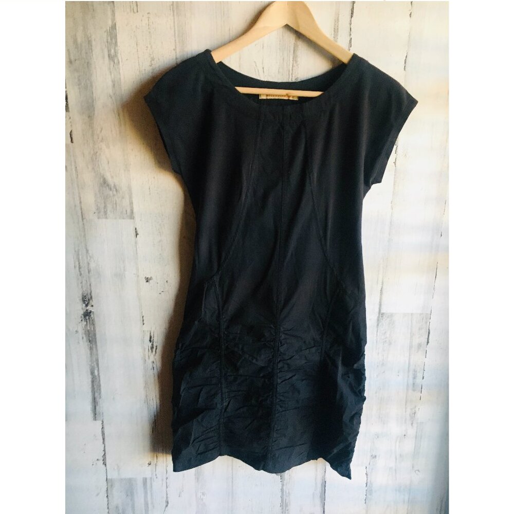 NWOT Wearables Aviana Dress Ruched Skirt Black Mixed Media XS